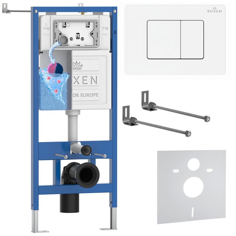Инсталляция для подвесного унитаза 4 в 1 Roxen StounFix Dual Fresh 868402 с аромадозатором